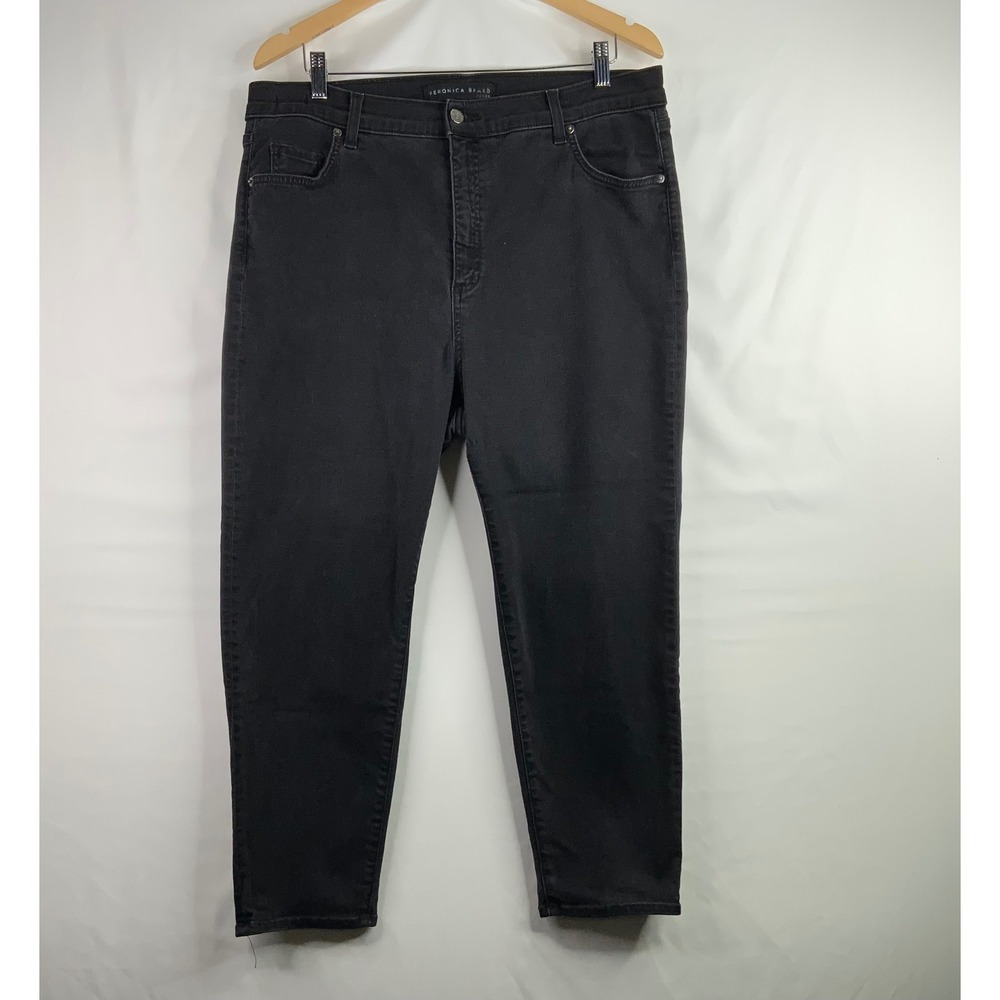 Veronica Beard Washed Black Cropped Ankle Jeans